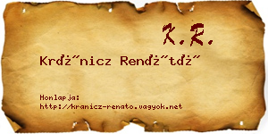 Kránicz Renátó névjegykártya