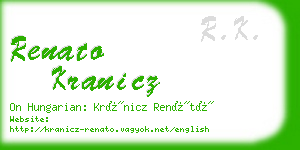 renato kranicz business card